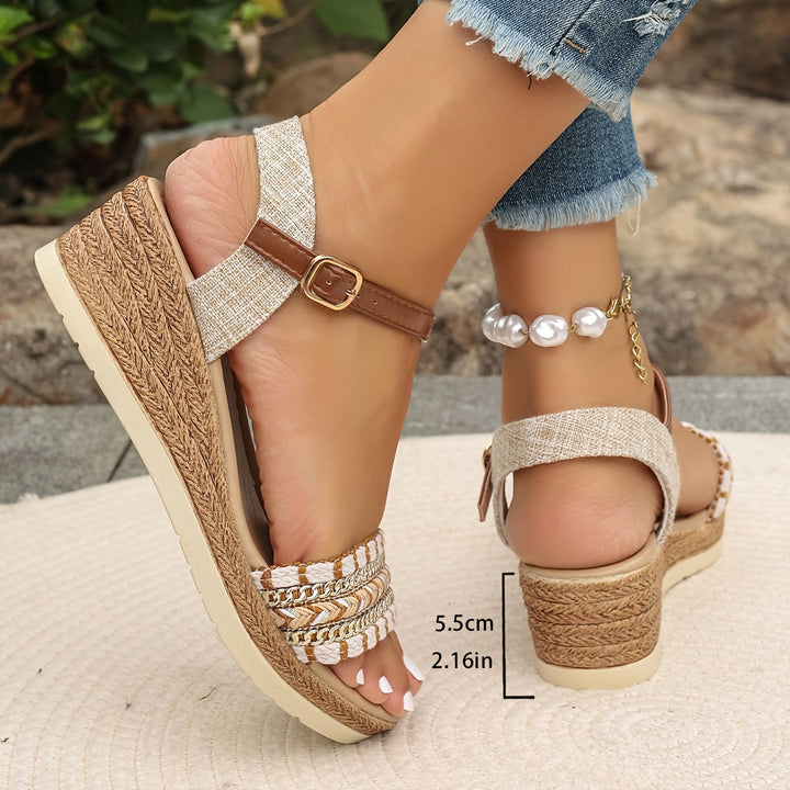 Amara™ Boho Woven Wedge Sandals