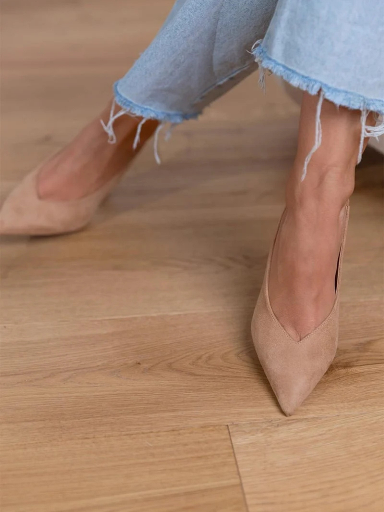 ISABELLE POINTED-TOE SLINGBACK HEELS