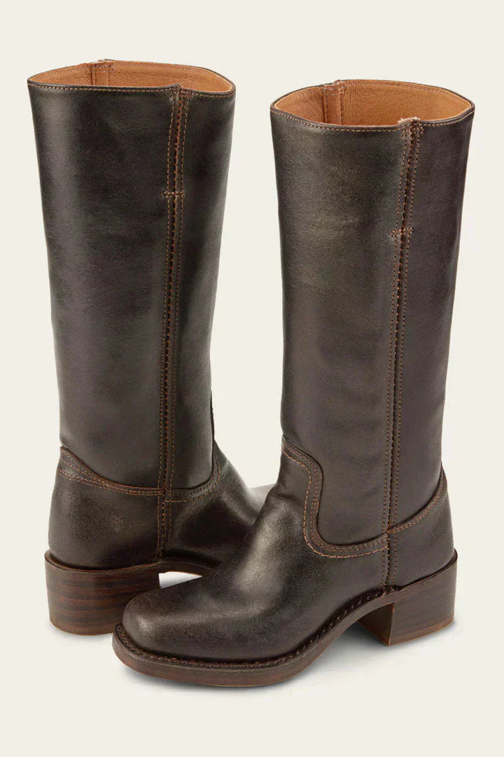 Knee-High Boots with Slim Fit and Structured Sole