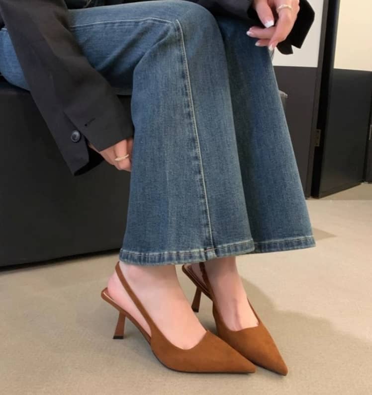 Marlena™ | Nude Slingback Heels with Slim Heel