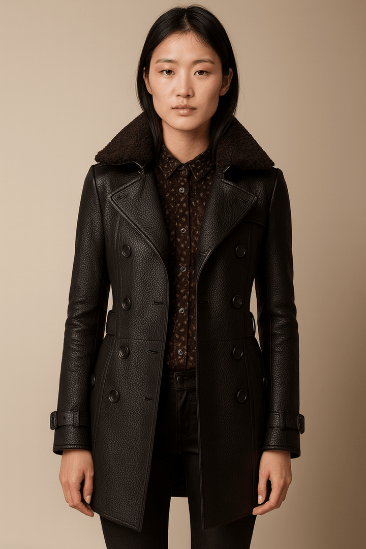 ALLESIA | ELEGANT LEATHER COAT