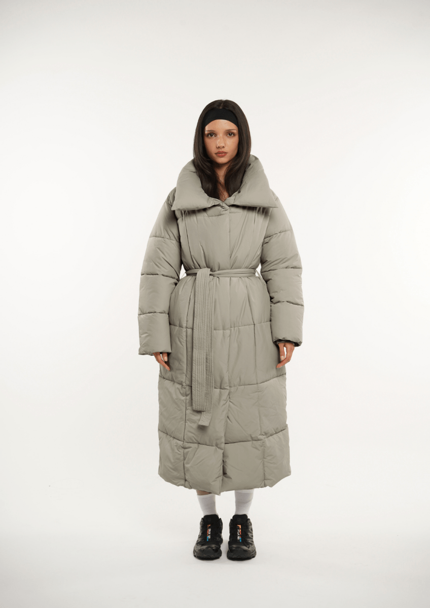BLAIRE | EXTRA LONG LENGTH BULETED BUTTON PUFFER JACKET