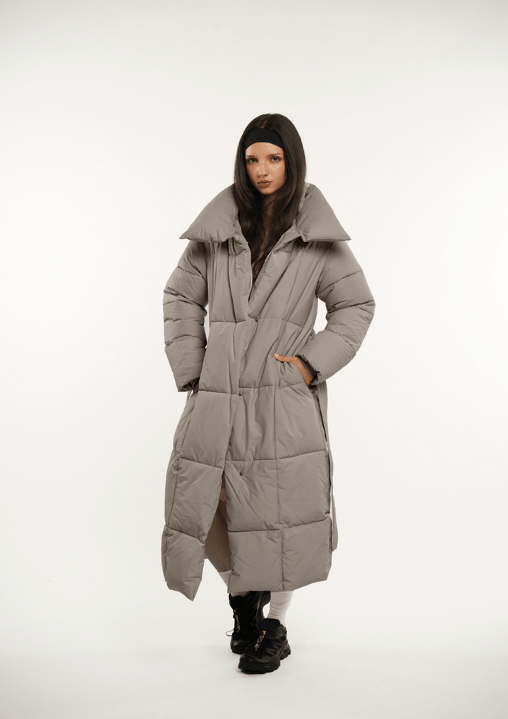 BLAIRE | EXTRA LONG LENGTH BULETED BUTTON PUFFER JACKET
