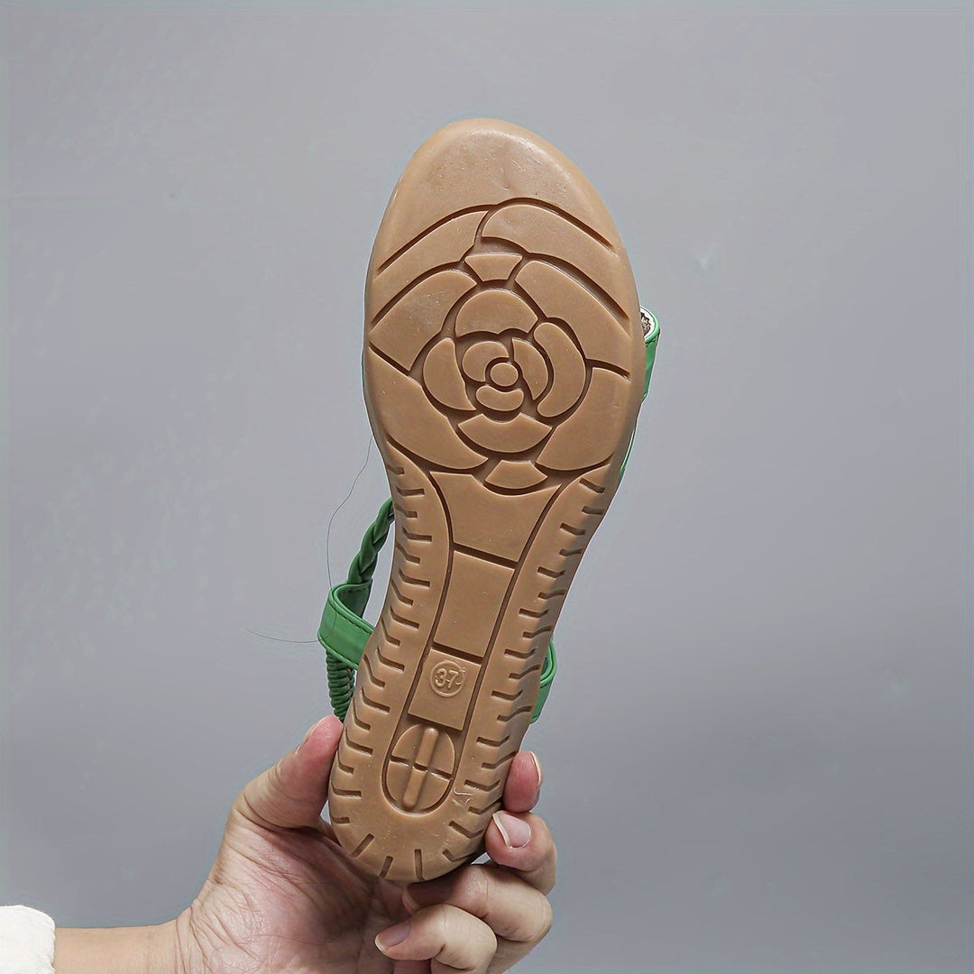 Elara™ Crystal Braided Sandals