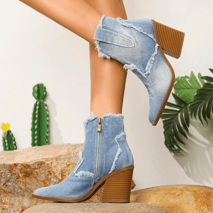 Aurela Denim Ankle Boots