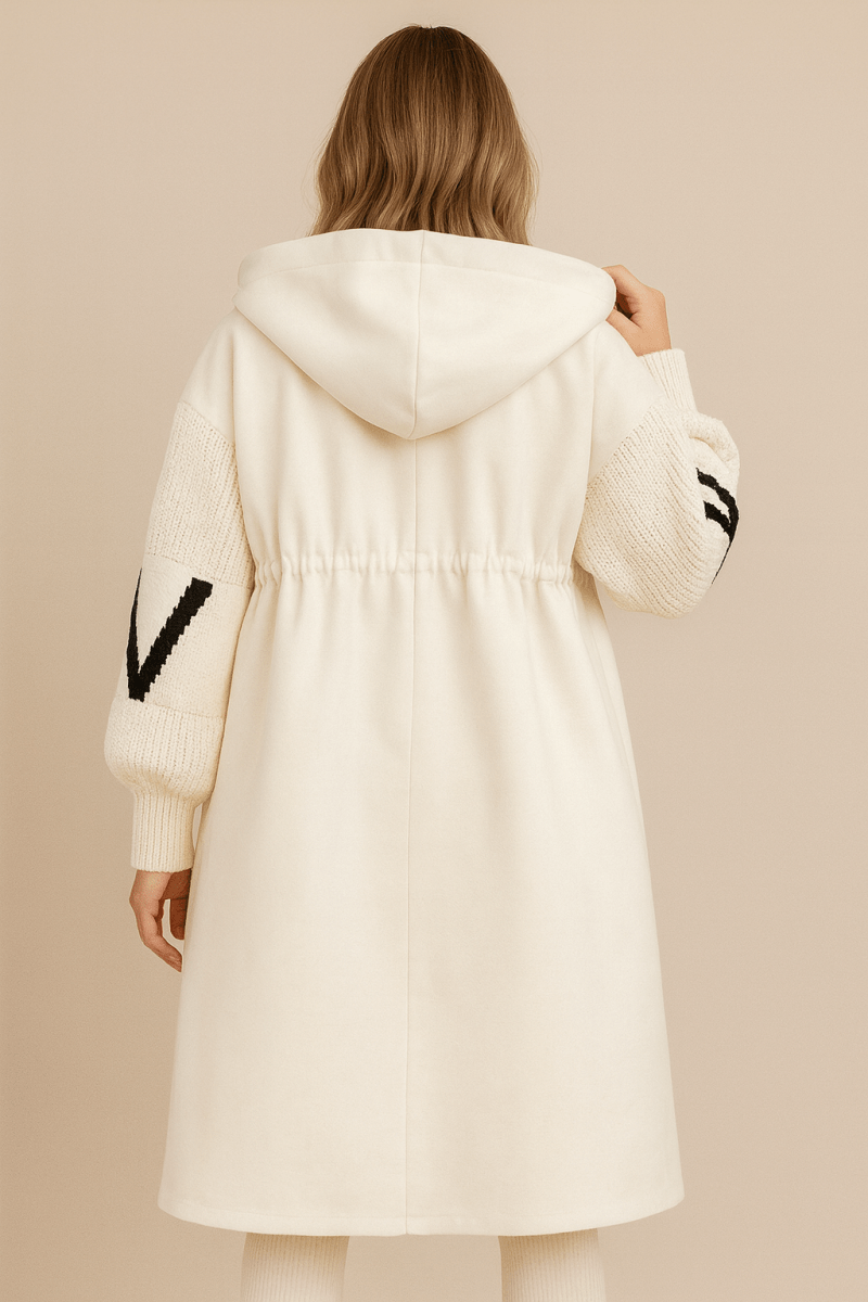 SELENE | KNITTED HOODED LONG COAT
